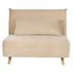 Canapé convertible 1 place en velours beige SETTEN