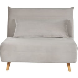 Canapé Convertible 1 Place en Velours Gris Clair Rembourrage en Mousse Setten
