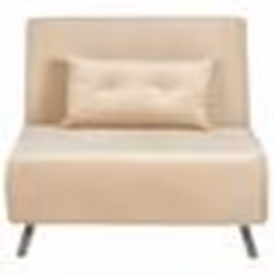 Canapé convertible 1 place en velours beige FARRIS
