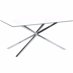 Table de repas glamour pour 4 personnes. Cette table de salle à manger moderne présente un design élégant avec un plateau en  ...
