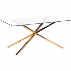 Table de repas glamour pour 4 personnes. Cette table de salle à manger moderne présente un design élégant avec un plateau en  ...