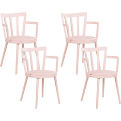 Beliani - Chaises de Salle à Manger en Matière Synthétique et Cuir pu Roses Lot de 4 Morill