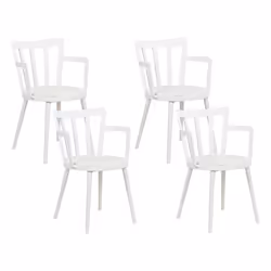 Lot de 4 chaises de salle à manger blanches MORILL