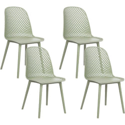 Beliani - Chaises de Salle à Manger en Matière Synthétique Treillis Vertes Lot de 4 Emory