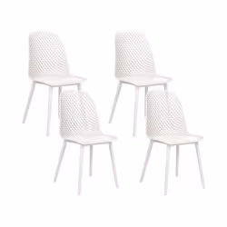 Lot de 4 chaises de salle à manger blanches EMORY