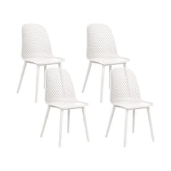 Lot de 4 chaises de salle à manger blanches EMORY