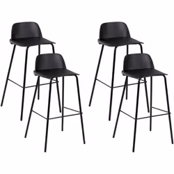 Set de 4 tabourets de cuisine. Ces tabourets de bar incarnent parfaitement la sophistication moderne. Les sièges synthétiques ...