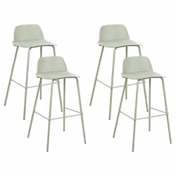 Lot de 4 chaises de bar vert clair MORA