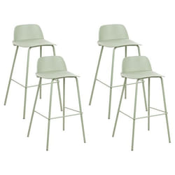 Lot de 4 chaises de bar vert clair MORA