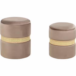 Rangement de salon polyvalent. Cet ensemble de deux poufs rehausse l'esthétique de votre intérieur. Recouverts d'un tissu en  ...