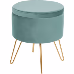 Rangement de salon polyvalent. Laissez-vous séduire par le charme opulent de cet élégant pouf de rangement. Habillé d'un luxu ...