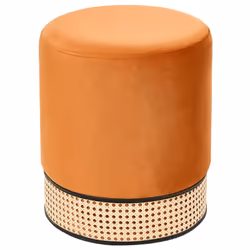 Repose-pieds glamour. Donnez à votre intérieur une touche glamour avec cet élégant pouf en velours. Sa forme ronde et sa surf ...