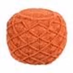 Pouf en coton macramé orange BERKANE
