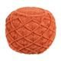 Pouf en coton macramé orange BERKANE