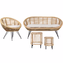 Set pour intérieur et extérieur de style bohème. Découvrez la fraîcheur de notre ensemble de canapé boho en rotin, un mélange ...