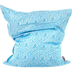 Beliani - Grande Housse de Pouf avec Motif à Pois Fermeture Éclair Imperméable 140 x 180 cm en Nylon Bleu et Blanc Fuzzy