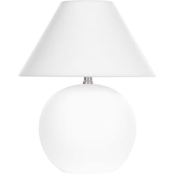 Beliani - Lampe à Poser Blanche en Céramique Abat-Jour Conique en Lin Peint à la Main Limia