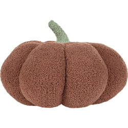 Coussin Décoratif Marron ⌀ 35 cm en Forme de Citrouille Polyester Bouclé