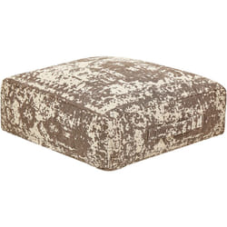 Beliani - Coussin de Sol en Coton Beige et Marron 50 x 50 x 20 cm à Motif Abstrait Pouf Shasa