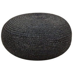 Pouf en jute tissé noir TIFELT