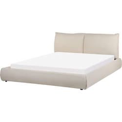 Beliani - Lit Double Design Contemporain 160 x 200 cm en Tissu Beige Cadre Rembourré Vinay