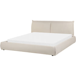 Beliani - Lit Double Design Contemporain 180 x 200 cm en Tissu Beige Cadre Rembourré Vinay
