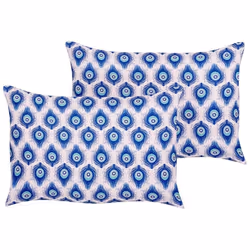Lot de 2 coussins de jardin à motif de paon bleu et rose 40 x 60 cm CERIANA