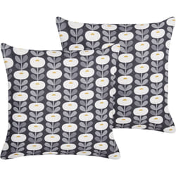 Beliani - Lot de 2 Coussins de Jardin Carrés pour l'Extérieur 45 x 45 cm Polyester Motif Géométrique Gris Valsorda