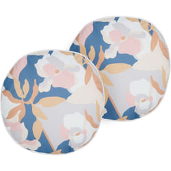 Beliani - Lot de 2 Coussins de Jardin Ronds pour l'Extérieur ⌀ 40 cm Polyester Motif Floral Multicolore Verezzi