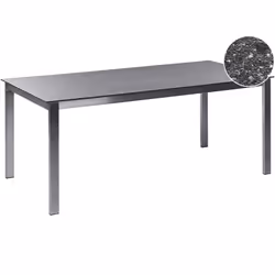 Table d'extérieur avec plateau en verre céramique trempé. Cette table d'extérieur ajoutera du style, du confort et de la soph ...
