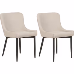 Ensemble de chaises de repas modernes. Ce fauteuil d'appoint rembourré chic est un mélange parfait de design moderne et de co ...