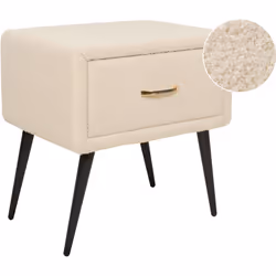 Table de nuit élégante. Rehaussez le look de votre chambre avec cette table de chevet rétro et minimaliste. Son revêtement en ...