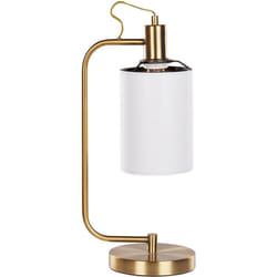 Beliani - Lampe à Poser Cuivrée en Métal Abat-Jour en Lin Style Glamour Moderne 46 cm Liberia