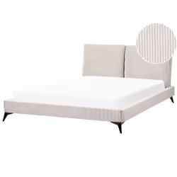 Lit deux places glamour. Un lit élégant au design glamour et contemporain doté d'un appui-tête haut. Sa forme rectangulaire l ...