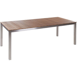 Table de Jardin 200 x 90 cm en Bois de Teck et Acier Inox pour Extérieur Viareggio ii