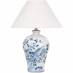 Lampe de chevet en porcelaine avec motif. Cette lampe de table est d'une élégance intemporelle. Peinte à la main avec un char ...