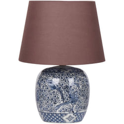 Beliani - Lampe de Table à Poser en Porcelaine Blanc et Bleu Peint à la Main 53 cm Neira