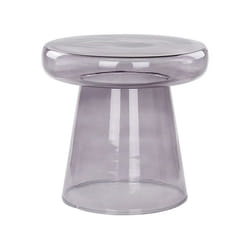Table dappoint en verre gris d 39 cm CALDERA