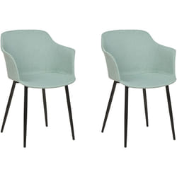 Ensemble de 2 Chaises de Repas Rembourrées en Tissu Polyester Vert Menthe Elim