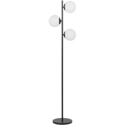 Beliani - Lampadaire en Métal Noir et Verre 153 cm E14 Max 25W à 3 Lumières Ambiantes Wadi