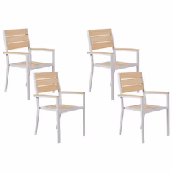 Lot de 4 chaises de jardin beige PRATO