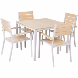 Salle à manger d'extérieur pour 4 personnes. Cet ensemble d'extérieur comprend une table à manger et quatre chaises confortab ...