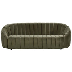 Canapé coquillage 3 places en velours vert foncé MALUNG