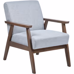 Fauteuil de salon avec structure en bois foncé. Si vous cherchez à parfaire le décor de votre salon, ce fauteuil élégant d'in ...