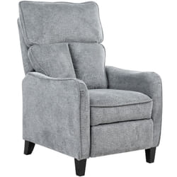 Beliani - Fauteuil Inclinable en Tissu Gris Repose-Pieds et Dossier Réglable Rétro Royston