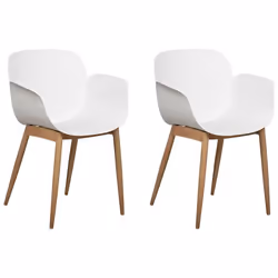 Lot de 2 chaises de salle à manger blanches ABILENE