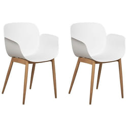 Lot de 2 chaises de salle à manger blanches ABILENE