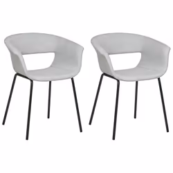 Lot de 2 chaises de salle à manger en tissu gris ELMA