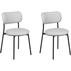 Lot 2 Chaises de Salle à Manger au Design Moderne en Tissu Rembourré Gris Casey