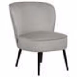 Fauteuil en velours gris clair VOSS